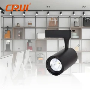 High Quality 3000K 4000K 6000K Cob Track Spot Light 30W Black 2 3 Wires Aluminum Lamp BodyTrack Spot Light for Shop