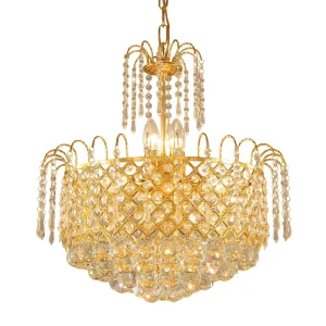 High Quality Contemporary Luxury Gold Crystal Chandelier Customized Wedding Other Light Source Pendant Middle Adjustable Height