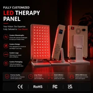 High Quality Custom Aluminum 300W Black White 660nm 850nm Standing LED Infrared Red Light Therapy Panel with US Plug