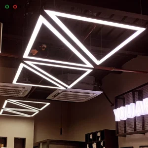 High Quality Customized LED Profile Pendant Light Triangle Shape Ceiling Light for Indoor Projects