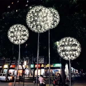 High Quality IP65 Waterproof LED Dandelion Garden Lights Stainless Steel Body Bright Light for Outdoor Decorations AC Power