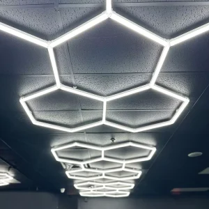 High Quality LED Hexagonal Workshop Ceiling Light Portable AC Powered Garage Shop Lights