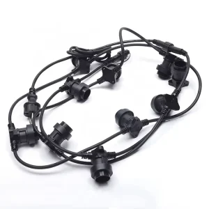 High Quality Outdoor Waterproof Light String E27 Rubber Lamp Socket E27 LED Festoon Belt Lights
