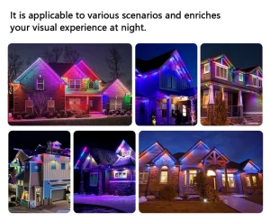 High Quality Point Light 50ft 100ft Kit RGB Permanent Holiday Lighting DC12V 24V Waterproof App Control for House Decoration