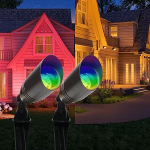 Gouly High Quality IP65 Brass Smart APP Control Spot Lights Outdoor Grass Yard Spot Lighting RGBW