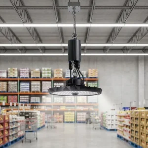 High-efficiency 170lm/W UFO LED High Bay Light 100W 150W 200W 240W with Emergency Battery Remote Control