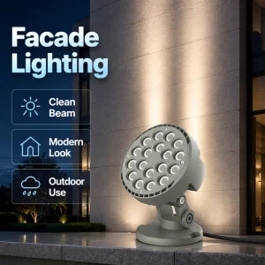 High end Round shaped Outdoor LED Exterior Landscape 18W High Power Flood Light for Building Facade Architectural Lighting
