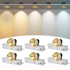 Hight Bright Gold LED Recessed Downlight 8W COB Spotlight 120V Aluminum Ceiling Lamp for Hotel Home & Office Premium Finish
