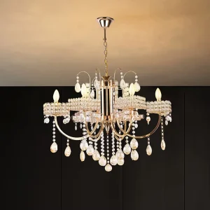 Hight Quality European Gold Classic Luxury Crystal Ceiling Chandeliers LED Pendant Light