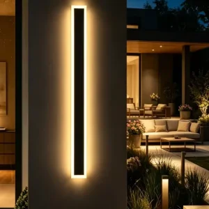 Hilux Powder Coated Aluminum Linear LED Wall Lamp IP65 Waterproof Clear Acrylic Lens 120 Degree Beam 3CCT Selectable Outdoor