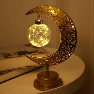 Hollow LED Moon Lamp Round Ball Lamp Festival Decoration Lamp Bedroom Table Lamp Atmosphere Shaping Lamp