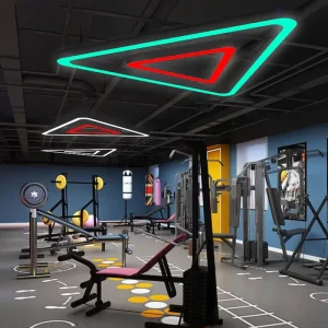 Hollow Triangle RGB Luxury LED Ceiling Light Triangle Pendant Lights for Living Room Office for Gym Hotel Bar Home Decoration
