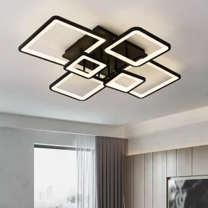 Home Ceiling Chandelier Remote Control Square Decoration Design Contemporary Luxury Acrylic Ceiling Light Fixtures