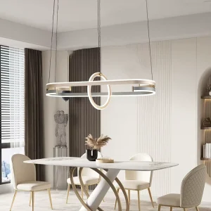 Home Decorative Modern Living Room Hotel Circle Hanging Chandelier Linear Ring Led Pendant Light