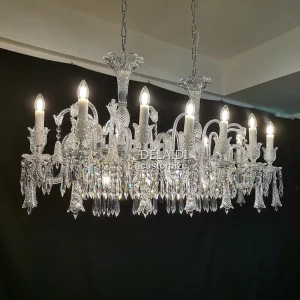 Home Luxury Chandelier Crystal Pendant Lights Rectangle Crystal Lamps
