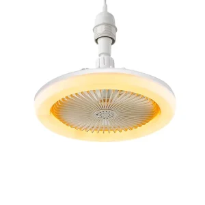 Home Modern LED Portable Ceiling Fan with Night Light Remote Control Low Noise 3 Light Modes Stepless Dimmable