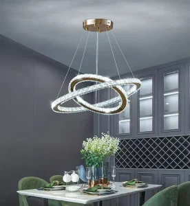 Home Office Luxury Silver Gold K9 Crystal Modern Chandeliers Bedroom Dining Room Pendant Lights