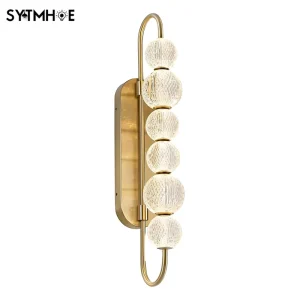 Home Wall Sconce Hotel Decorative Stainless Steel and Glass Not Easy to Deform Elegant LED Wall Lights for Living Room Bedroom