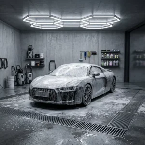 Honeycomb Light Garage Lights Hexagonal LED Lighting for Auto Shop Car Waxing Zone Water Resistant Easy Clean Lighting