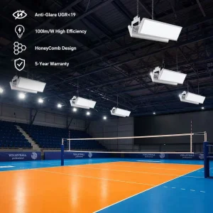 Honeycomb Louver Anti glare High Bay 200W 400W Professional Volleyball Court Linear High Bay Competitive Match Arena Lighting