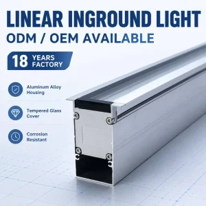 Honeycomb PMMA PC Lens Linear Inground Light DC24V AC220V UV Resistant Salt Spray Resistant Work in -40℃ ~ +55
