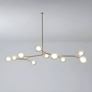 Hospitality Hotel Public Area Lobby Lounge Glass Chandelier 10 Light Linear Pendant Lighting