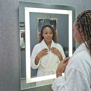 Hospitality Wall Mount LED Mirror Smart Touch Defog Function Adjustable CCT UL Listed for US Hotels
