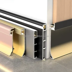 Hotel Apartment Floor Embedded Skirting Board Lighting Aluminum Recessed LED Baseboard Wall Corner Foot Line LED Profile