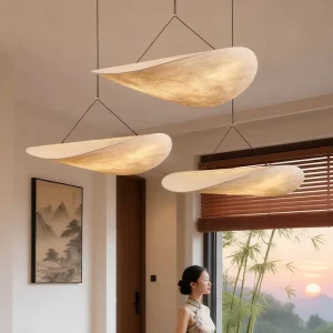 Hotel Bedroom Pendant Light Kitchen Hanging Lamp Indoor Nordic Modern LED Retro Silk Chandelier