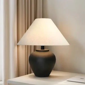 Hotel Bedroom Table Lamp Classical Art Ceramic Post Villa Electric Power Custom Minimalist