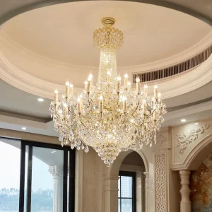 Hotel Crystal Chandeliers Living Room Pendant Chandelier Lights Modern Iron LED Chrome Gold Hanging Lamps Decorative