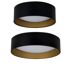 Hotel Guest Room Bedroom Commercial Hospitality Project Ceiling Lamp Black Interior Drum Flush Mount Ceiling Light