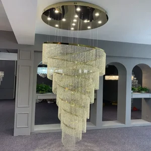 Hotel Lobby Crystal Lights Villa Living Room Large Staircase Crystal Chandelier Duplex Architecture Creative Art Chandelier