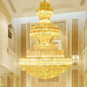 Hotel Lobby Villa Middle French Empire LED Crystal Chandelier Ceiling Hanging Pendant Lights Staircase