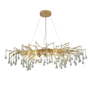 Hotel Luxury Crystal Chandelier Hanging Living Room Pendant Light