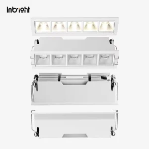 Hotel Recessed Linear LED Light Ceiling Multiple Head Linear Spot Lights 6W 9W 15W 30W Grille LED Aluminium Downlight