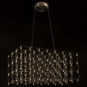 Hotel Restaurant Lobby Custom Cube Full Star Stainless Steel Modern LED Chandeliers Pendant Lights