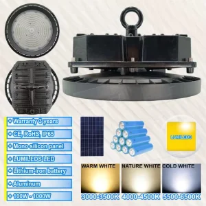 Human Body Induction Dimmable IP65 Battery Solar 1000W LED Pendant Lantern Fixture for Indoor Outdoor Use