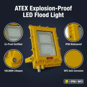 IECEx Standards IP66 LED Street Light Explosion Proof Outdoor Lighting for Port Large Industrial Luminaire 100W 120W 150W 6000K