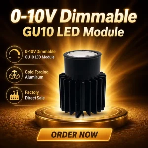 IP20 15W GU10 LED Module 0-10V Dimmable COB Spotlight with Cold Forging Aluminum 1070 Heat Sink