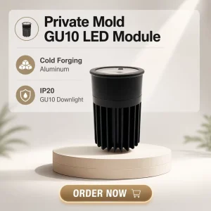 IP20 Aluminum GU10 LED Downlight Module 10W 3 Years Warranty High CRI 90-97 Not Dimmable Bridgelux COB C8