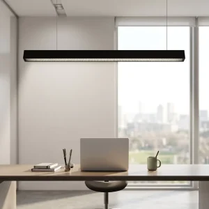 IP20 PC Surfaced Mounted 48W Linkable LED Ceiling Black Linear Pendant Light