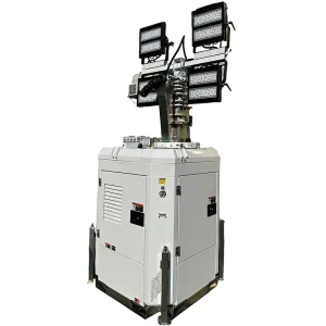 IP23 1400w LED Waterproof Diesel Light Tower 9m Hydraulic Mast Mobile LED Lighting Tower for Coastal Use