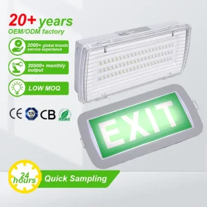 IP30 Rechargeable LED Emergency Light with Plastic Construction for Indoor Use