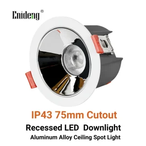IP43 Aluminum Alloy Recessed LED Downlight 75mm Cutout Ceiling Spot Light for Living Room Office Home Commercial Lighting