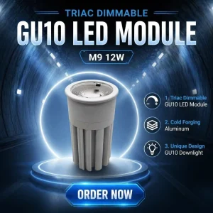 IP44 Triac Dimmable GU10 LED Module 12W Cold Forging Aluminum 1070 CE RoHS Certification GU10 Downlight