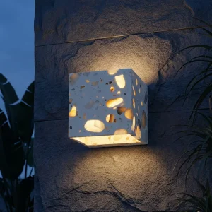 IP54 Waterproof Square Terrazzo LED Wall Light 6W Warm White Outdoor Wall Sconce High CRI 90 2 Year Warranty