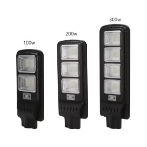 IP65 100W 200W 300W Solar LED Street Light with Human Infrared Induction and Remote Control for Garden Road Landscape Lighting