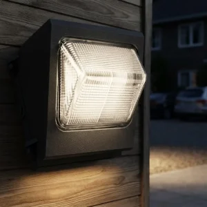 IP65 120W Outdoor Commercial Square LED Wall Pack Lighting 5 Year Warranty ETL 130LM/W Photocell Dusk Dawn Dimmable