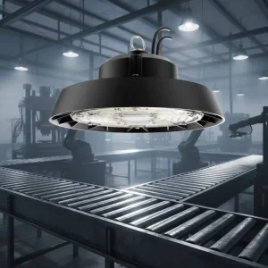 IP65 180lm/w 200W CCT&Power Adjustable HB UFO LED High Bay Light CRI 80 5-Year Warranty for Factory/Warehouse Lighting